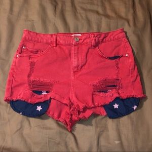Flag styled shorts